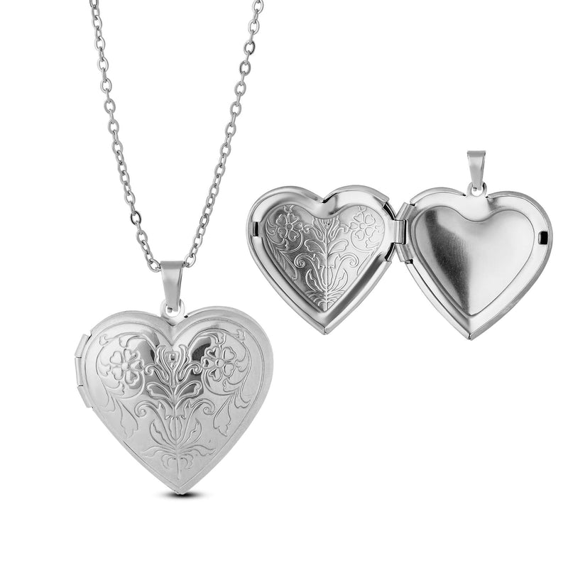 Flower Photo Locket Necklace