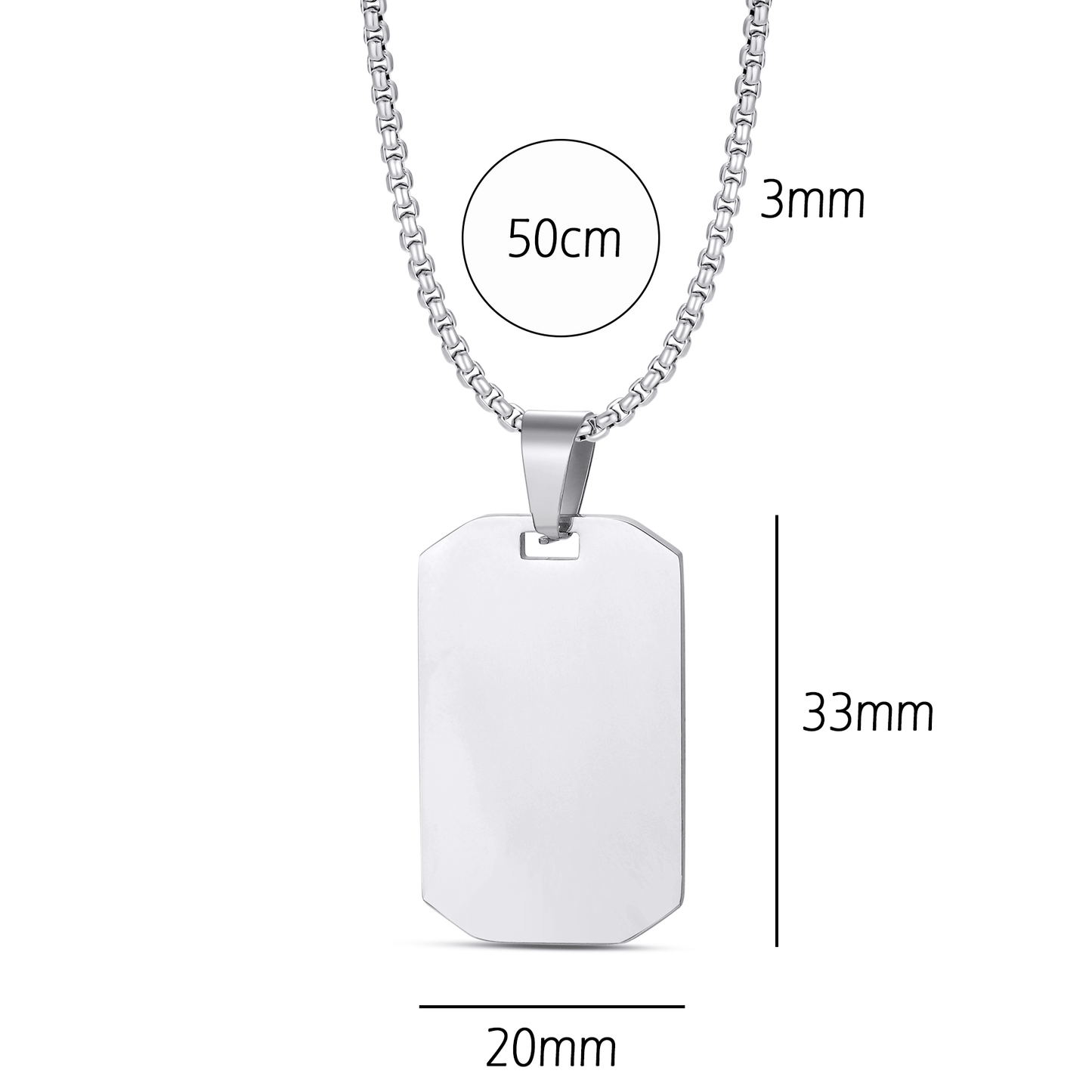 Octagon Dog Tag Pendant