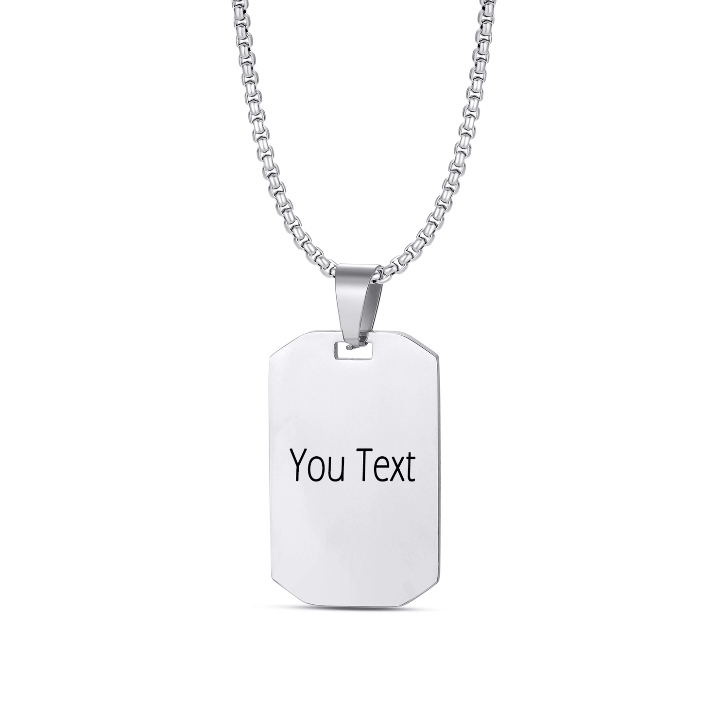 Octagon Dog Tag Pendant