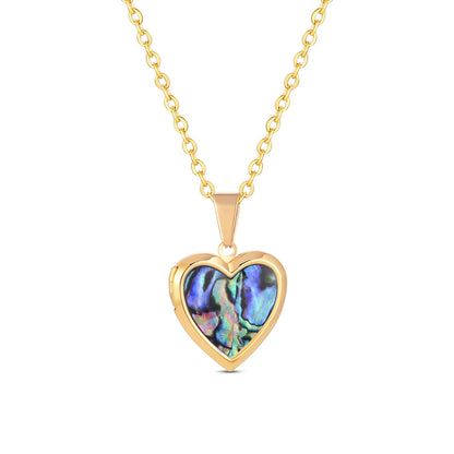 Shell custom photo locket necklace