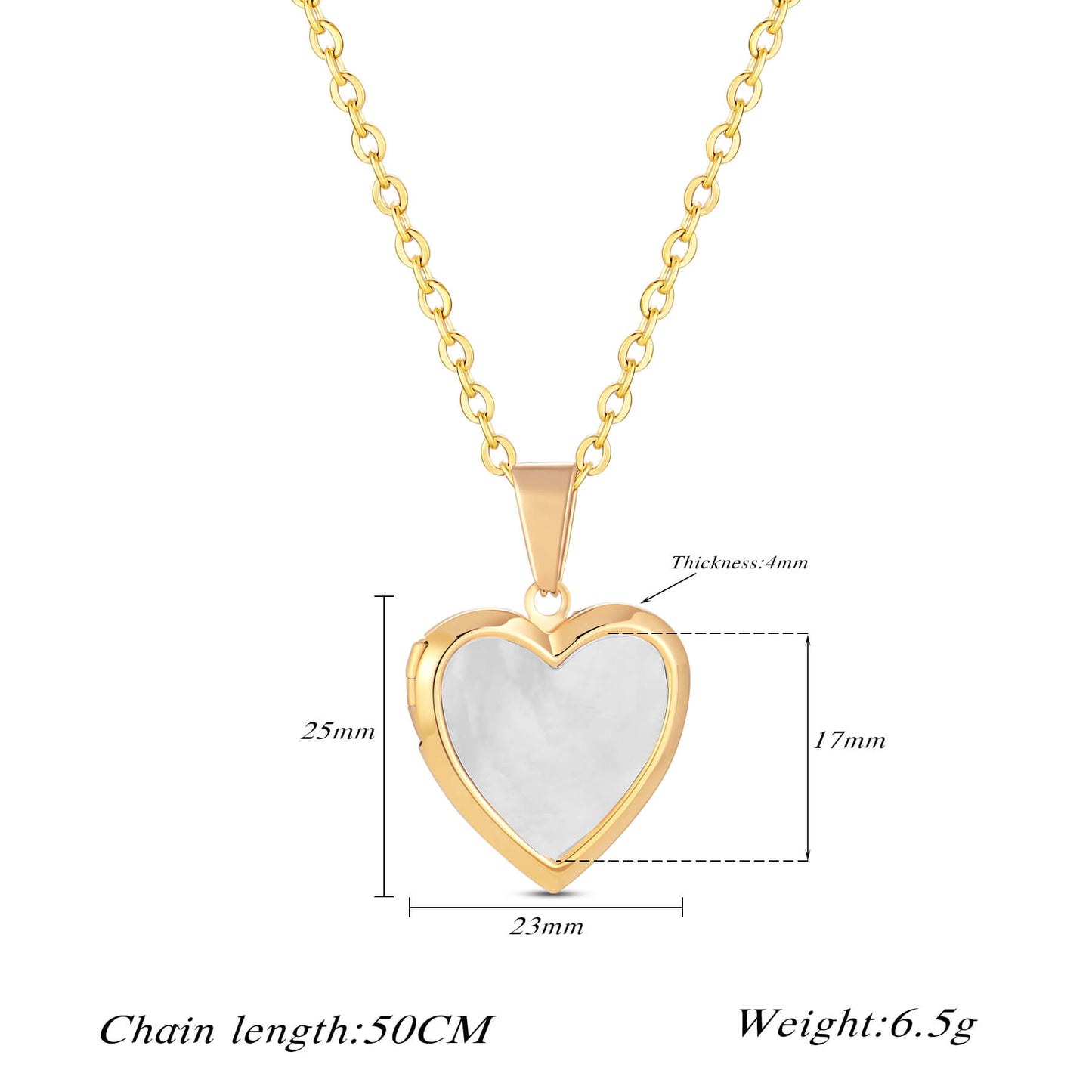 Shell custom photo locket necklace