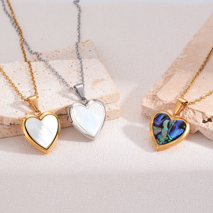 Shell custom photo locket necklace