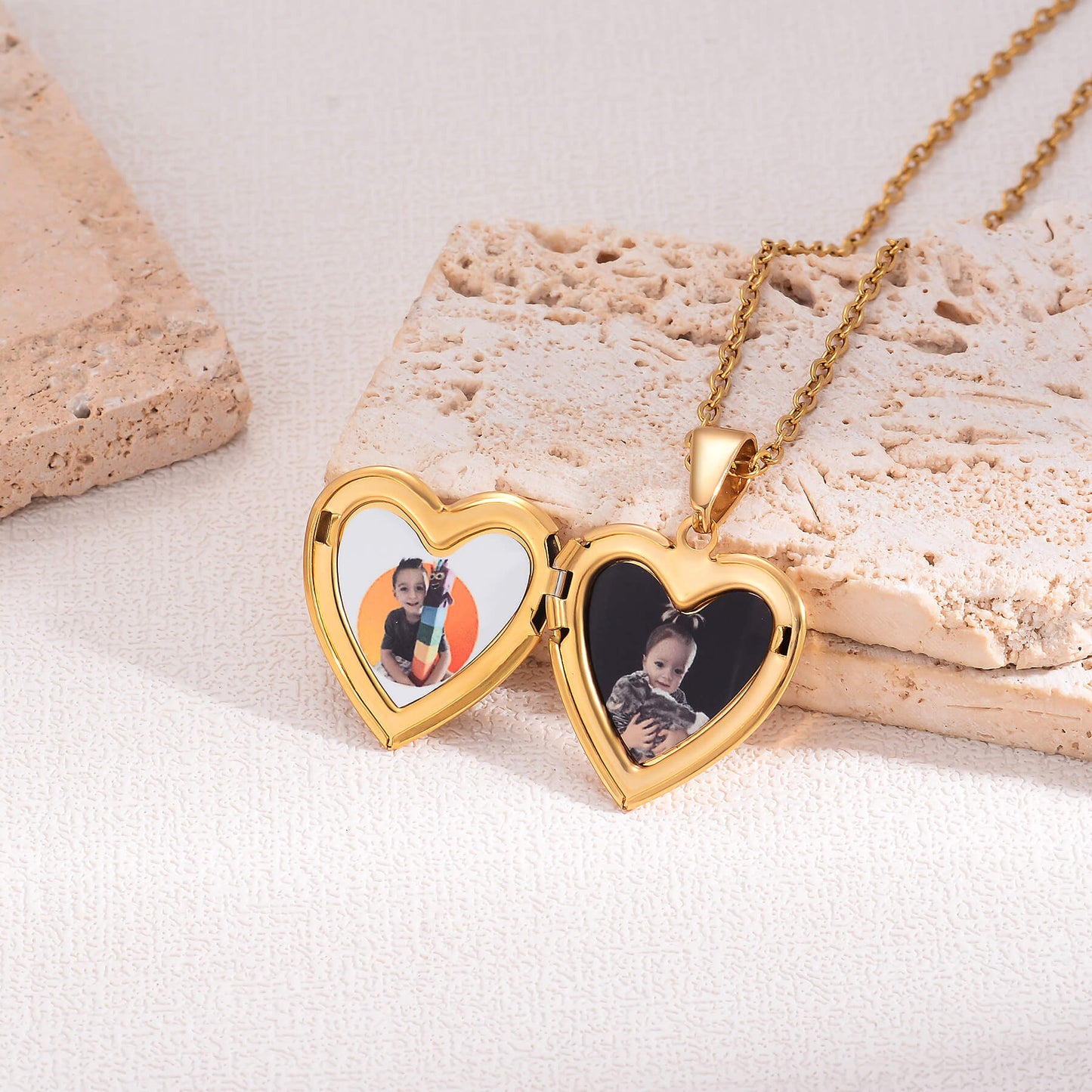 Shell custom photo locket necklace