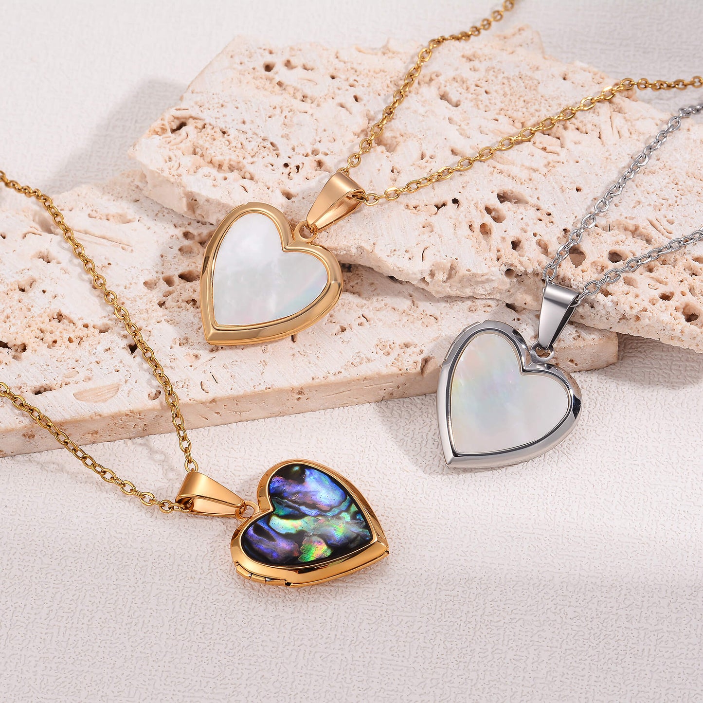 Shell custom photo locket necklace