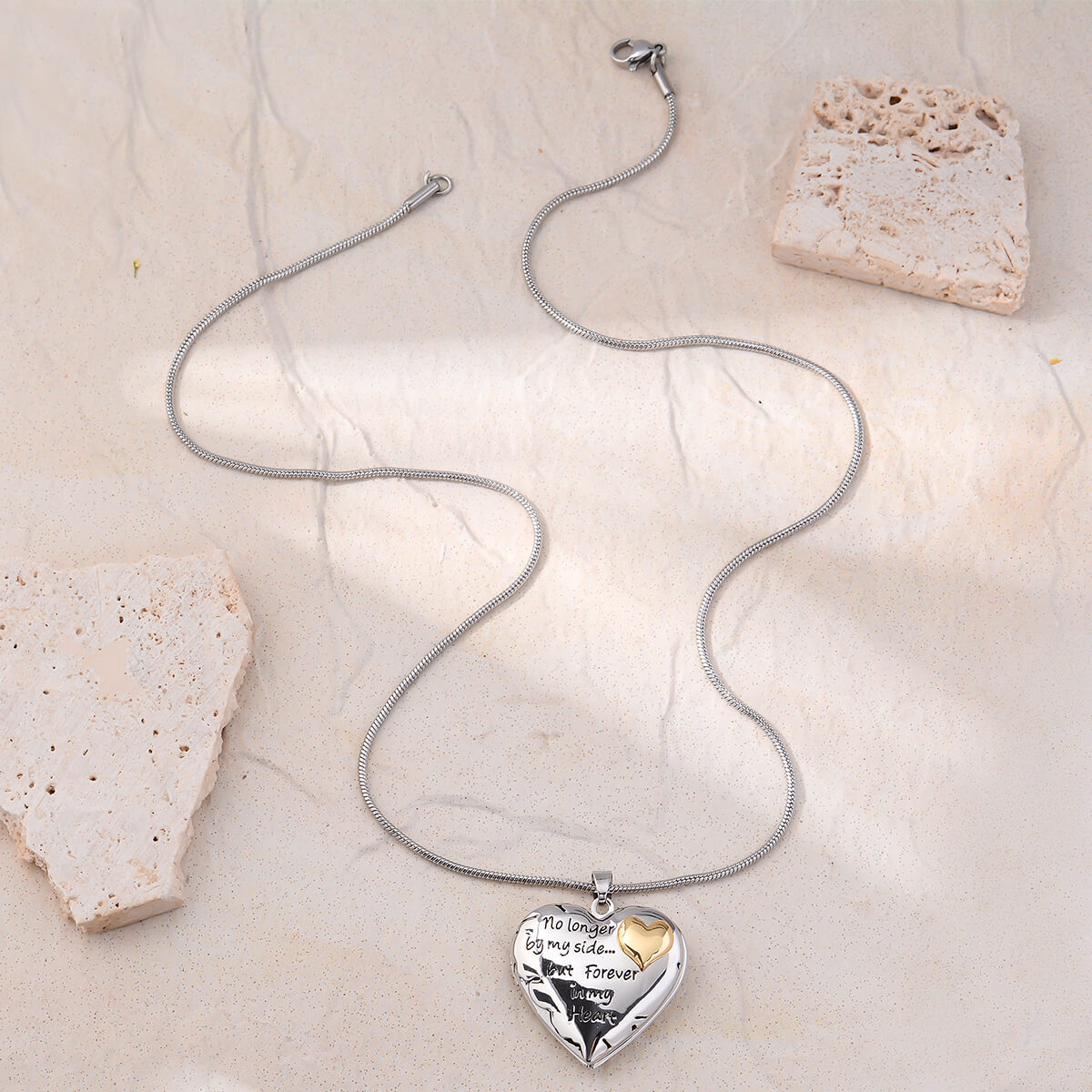 Heart Photo locket urn necklace