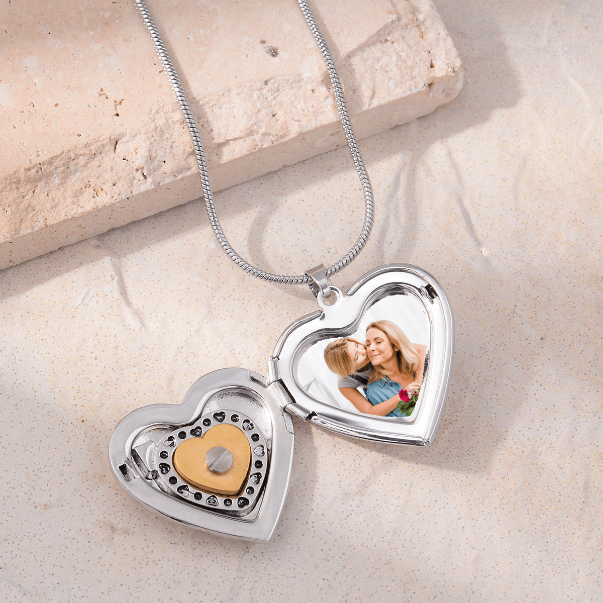 Heart Photo locket urn necklace