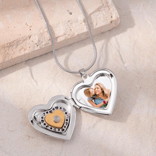 Heart Photo locket urn necklace