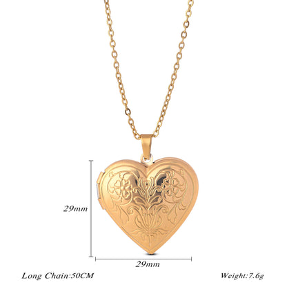 Flower Photo Locket Necklace